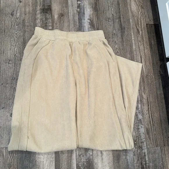 Halara High Waisted Side Pocket Straight Leg Mop Corduroy Casual Pants - Picture 7 of 8